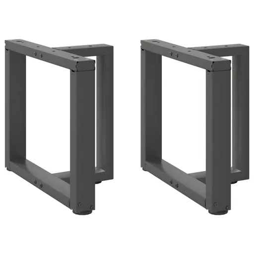 Patas Para Mesa de Centro en Forma de T (2 Unidades), Antracita, 50 x 25 x (42-43) cm, Acero