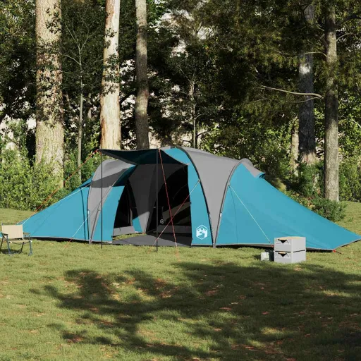 Tienda de Campaña Familiar Iglú 6 Personas Impermeable Azul