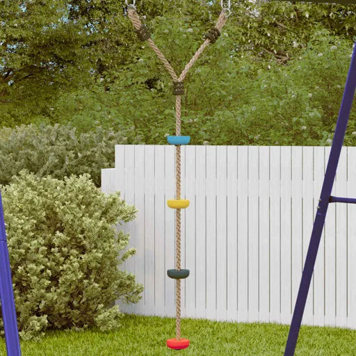 Cuerda de Escalada de Discos Para Niños 4 Peldaños Multicolor