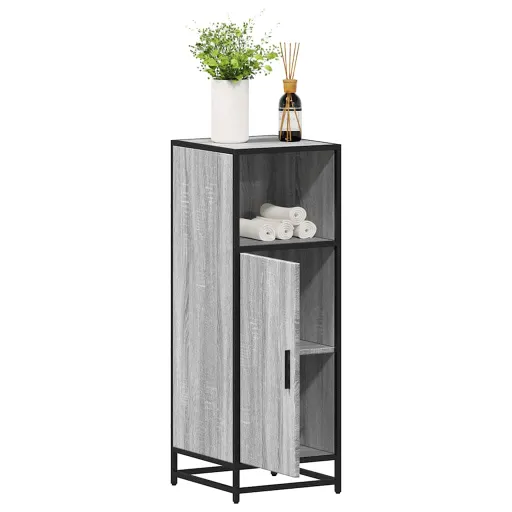 Armario de Baño Madera Contrachapada Gris Sonoma 35x37,5x100 cm