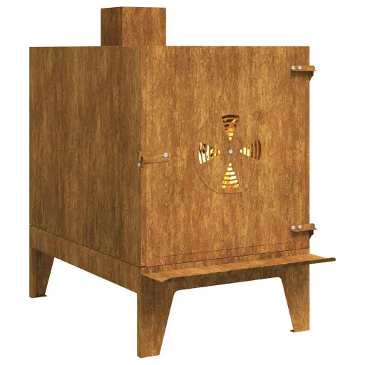 Estufa de Camping de Acero Corten 35x50x60 cm