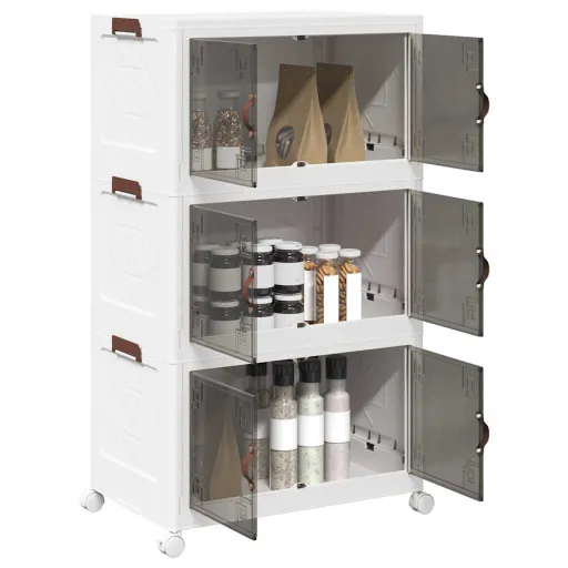 Caja de Almacenaje Apilable Con Ruedas 3 Niveles 75 L