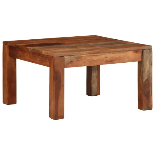 Mesa de Centro Madera Maciza de Acacia 60x60x35 cm