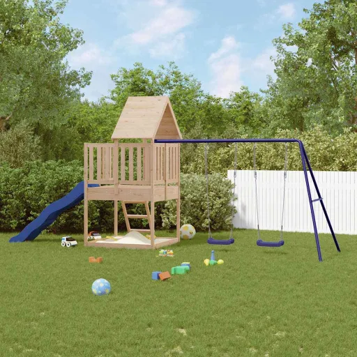 Parque Infantil de Exterior Madera Maciza de Pino