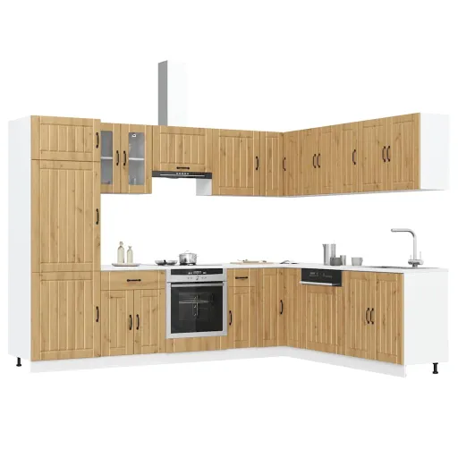 Mueble de Cocina Lucca 14 Piezas Artesanal Roble