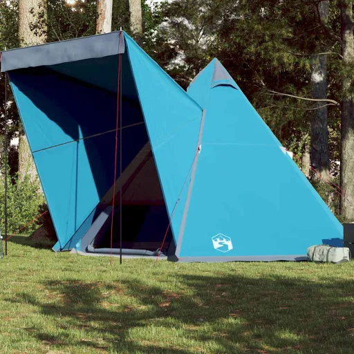 Tienda de Campaña Familiar Tipi 6 Personas Impermeable Azul