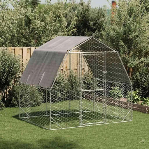 Gallinero Con Techo 2,5x2x2,25 m Acero Galvanizado