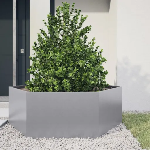 Jardinera Hexagonal Acero Galvanizado 138x120x45 cm