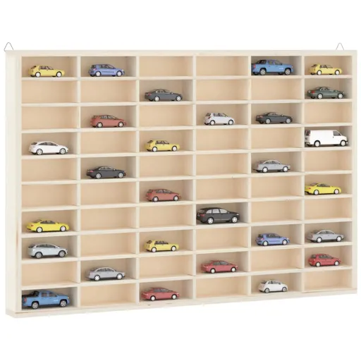 Vitrina de Madera Para Coleccionistas Con 60 Compartimentos 60x4,5x40,5 cm
