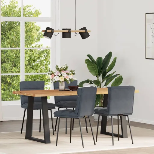 Sillas de Comedor 4 Unidades Terciopelo Gris Oscuro