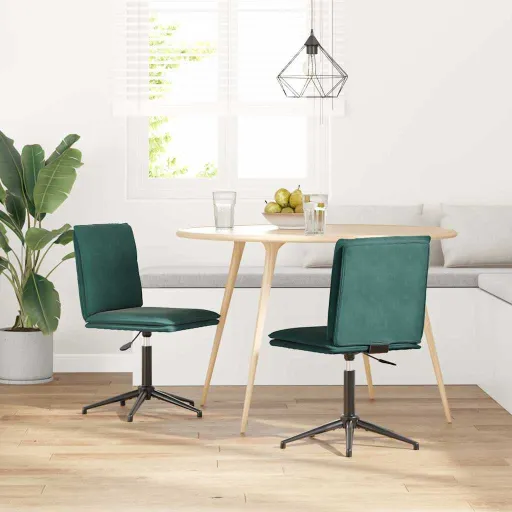 Sillas de Comedor 2 Unidades Terciopelo Verde Oscuro