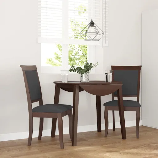 Sillas de Comedor Con Cojines 2 Uds Madera Maciza Marrón Caucho