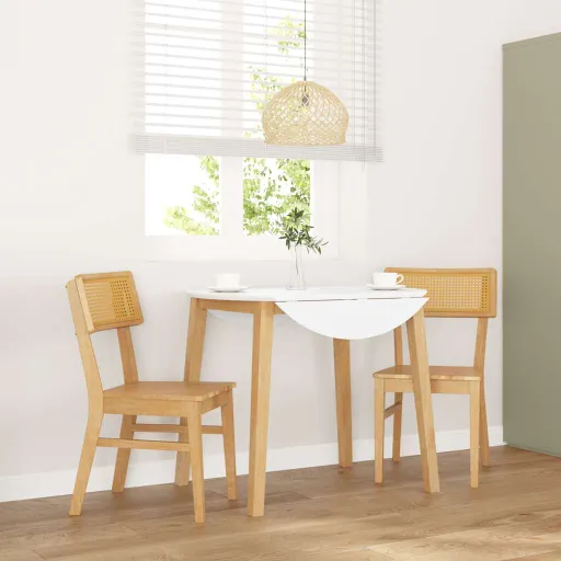 Sillas de Comedor 2 Unidades Madera Maciza de Caucho