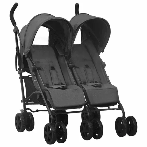 Carrito Para Gemelos de Acero Gris Antracita