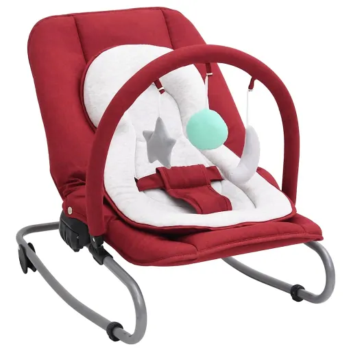 Hamaca Mecedora Para Bebés de Acero Rojo