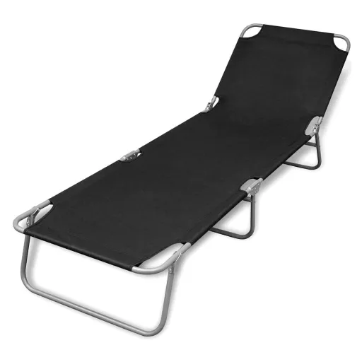 Tumbona Plegable de Acero Con Recubrimiento Polvo Negro