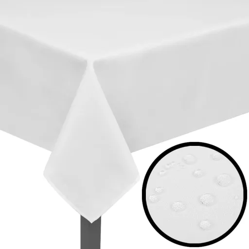 5 Manteles Blancos 190 x 130 cm