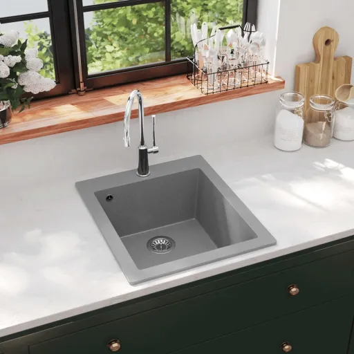 Fregadero Sobrepuesto de Granito Gris