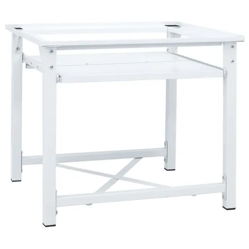Soporte Pedestal Para Lavadora Con Estante Extraíble Blanco