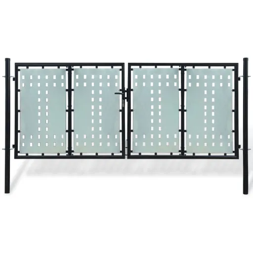 Puerta de Valla Individual Negra de 300 x 125 cm