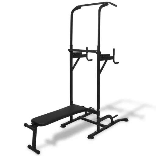 Máquina de Musculación Power Tower Con Banco de Abdominales