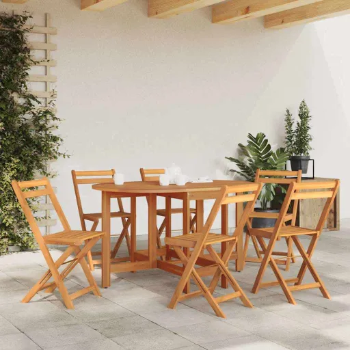 Mesa de Jardín Madera Maciza de Acacia 130x90x72 cm