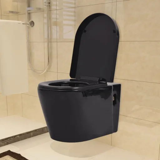Inodoro de Pared Cerámica Negro