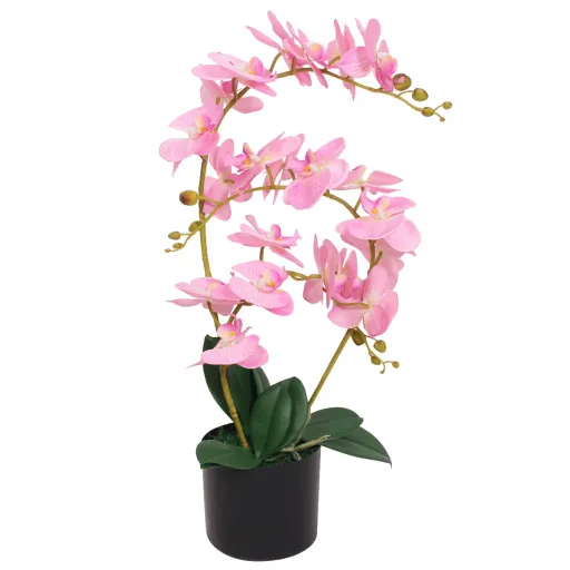 Planta Artificial Orquídea Con Macetero 65 cm Rosa