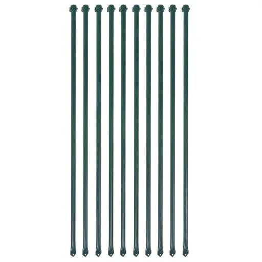 Postes de Jardín 10 Unidades 1 m Metal Verde