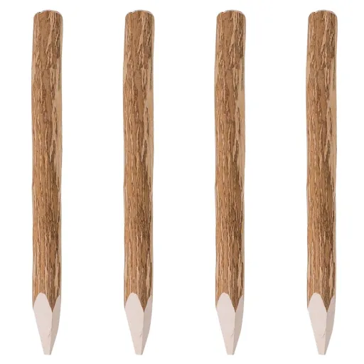 Postes de Valla Puntiagudos 4 Uds Madera de Avellano 90 cm