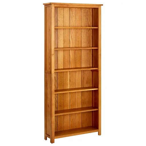 VidaX Estantería de 6 Niveles de Madera Maciza de Roble 80x22,5x180 cm