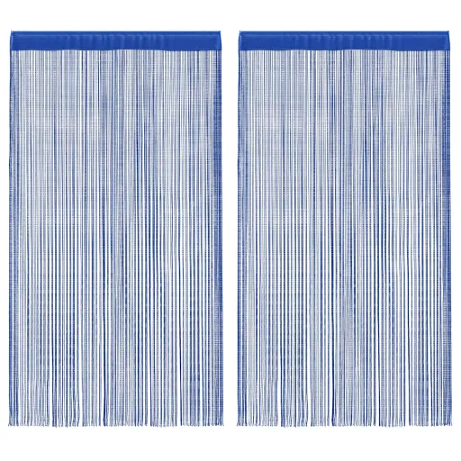 Cortinas de Flecos 2 Piezas 100x250 cm Azul