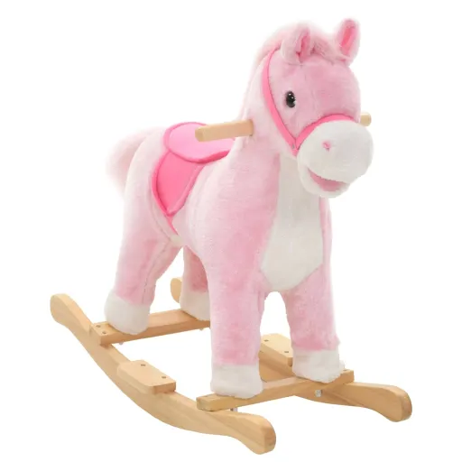 Caballito Balancín de Peluche Rosa 65x32x58 cm