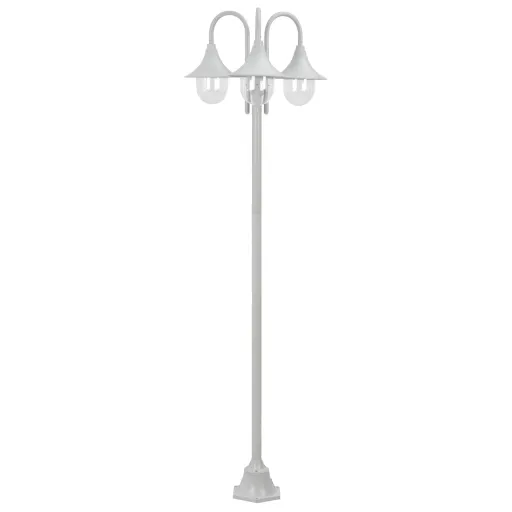 Farolas de Jardín Con 3 Luces Aluminio Blanca E27 220 cm