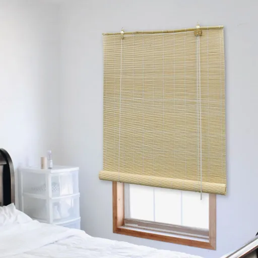 Persiana Enrollable de Bambú Color Natural 80x220 cm