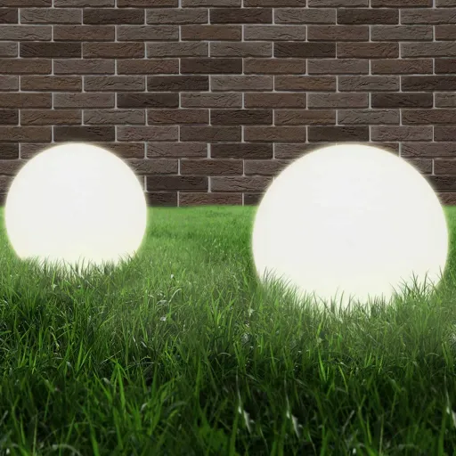 Juego de Lámparas de Bola LED 2 Piezas Esféricas 40 cm PMMA
