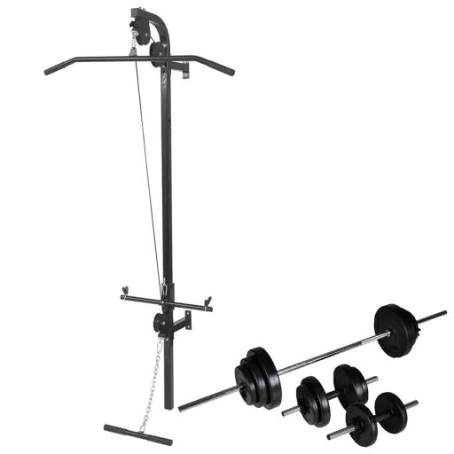 Máquina Musculación Power Tower Con Pesas y Mancuernas 30,5 kg