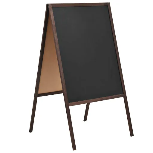Pizarra de Pie de Doble Cara Madera de Cedro 60x80 cm