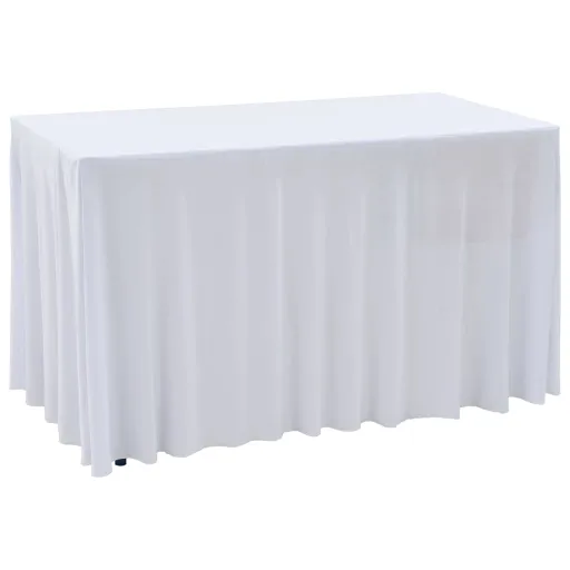 Fundas Elásticas Para Mesa 2 Uds Con Falda 183x76x74 cm Blanco