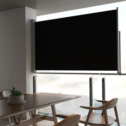 Toldo Lateral Retráctil Para Patio 140x300 cm Negro