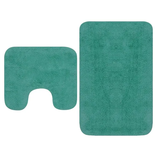Conjunto de Alfombras de Baño de Tela 2 Piezas Turquesa
