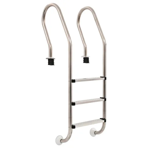 Escalera de Piscina 3 Peldaños Acero Inoxidable 304 120 cm
