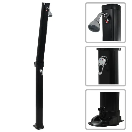 Ducha Solar Plegable Negra 214 cm 23 L