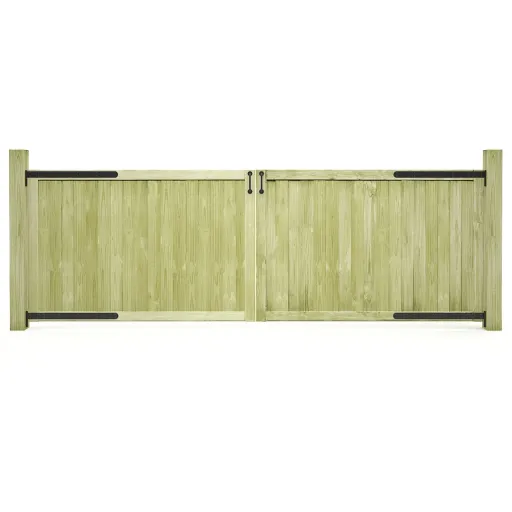 Puertas de Valla Madera 2 Uds de Pino Impregnada 300x100 cm