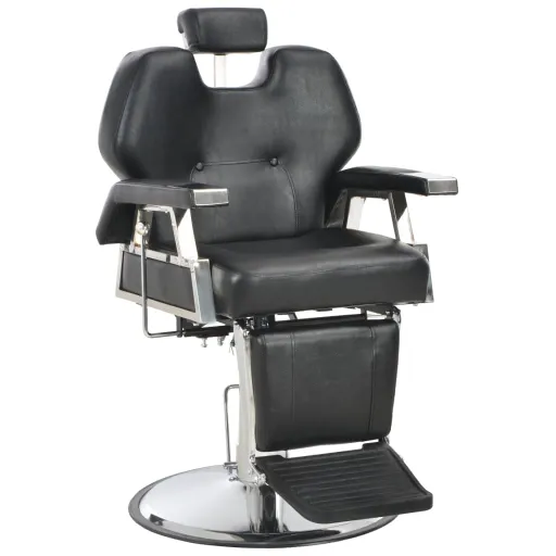 Silla de Peluquería de Cuero Sintético Negra 72x68x98 cm