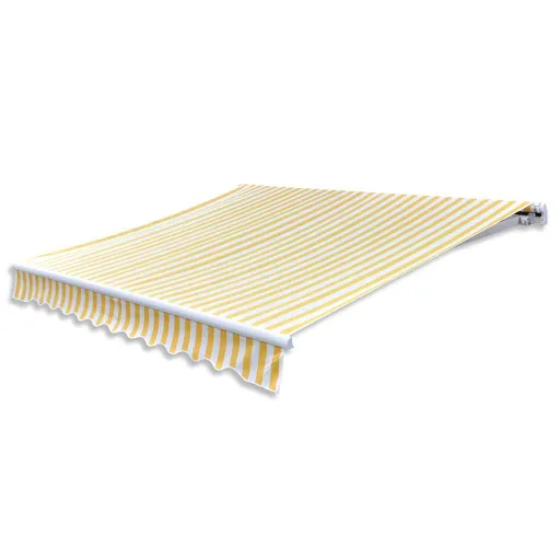 Toldo Plegable Motorizado 400 cm Amarillo y Blanco