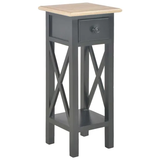 Mesa Auxiliar de Madera Negro 27x27x65,5 cm