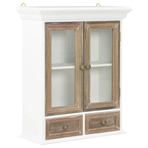 Armario de Pared de Madera Maciza Blanco 49x22x59 cm