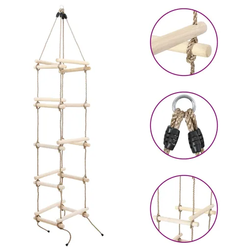 Escalera de Cuerda Para Niños Madera 200 cm