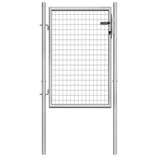 Puerta de Jardín de Acero Galvanizado 100x100 cm Color Plata